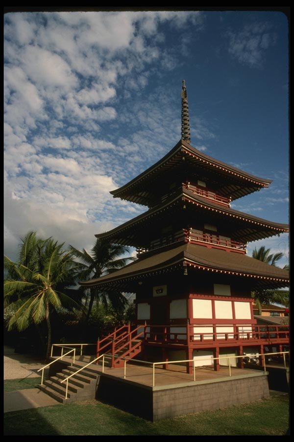 046073 Jodo Mission Near Mala Wharf Lahaina, Maui A4 Photo Print