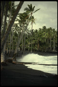 046084 Black Beach Hawaii A4 Photo Print