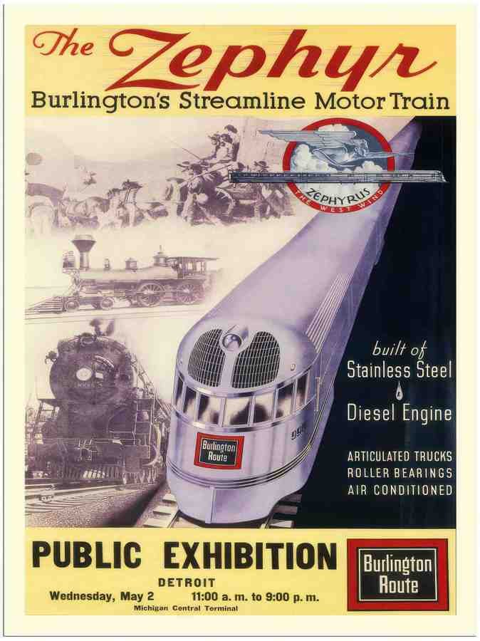 047 zephyr railway train poster 1940s 2 Vintage Advert A4 Photo Print