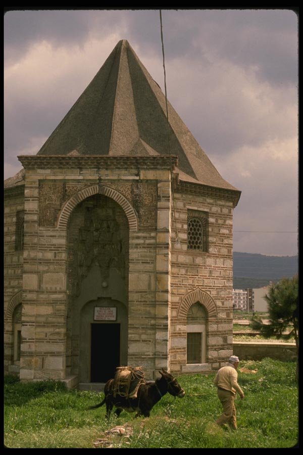 047059 Man Leading Donkey By Seljuk Building Selcuk A4 Photo Print