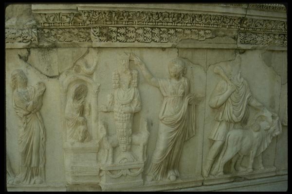 047093 Frieze Showing Sacred Ceremony Hieropolis A4 Photo Print