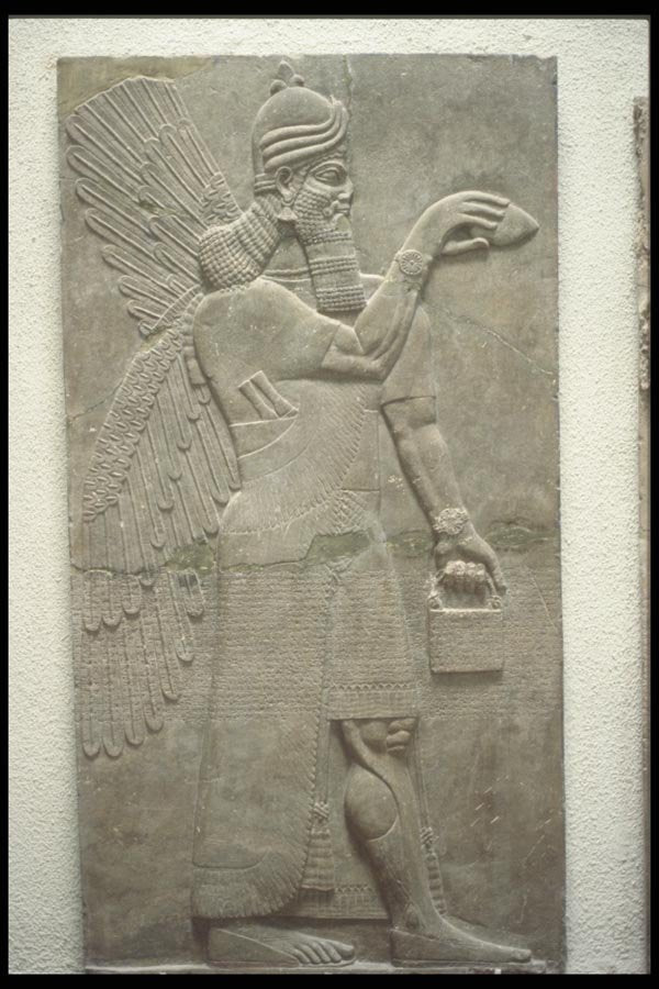 047107 Assyrian, Low Relief Sculpture, 7th Century., B.C. A4 Photo Print