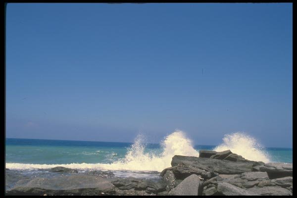 047125 Waves Breaking On The Turkish Mediterranean Coast A4 Photo Print
