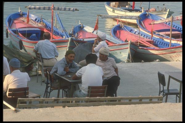 047131 Dockside Scene, Alanya A4 Photo Print