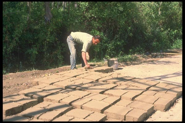 047197 Man Making Bricks A4 Photo Print