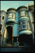048012 Blue green Victorian House San Francisco A4 Photo Print