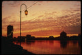 048032 Sunset With Lamppost Lake Merritt A4 Photo Print