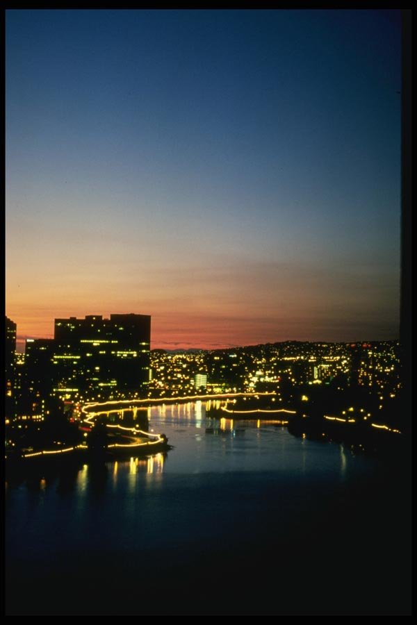 048033 Lake Merritt Sunset From 1200 Lakeshore, Oakland A4 Photo Print