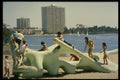 048037 Children Playing On Sculpture Lake Merritt A4 Photo Print