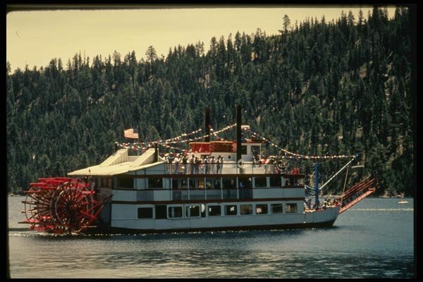 048071 Dixie Queen Paddleboat Tour Lake Tahoe A4 Photo Print