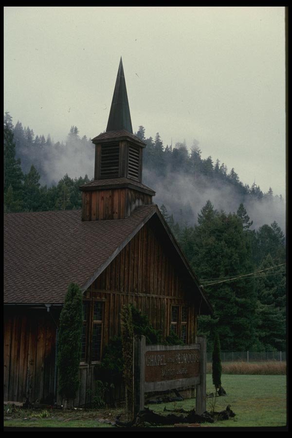 048098 Redwood Chapel Mendocino County A4 Photo Print