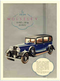 04H wolsely car 1934 2 Vintage Advert A4 Photo Print