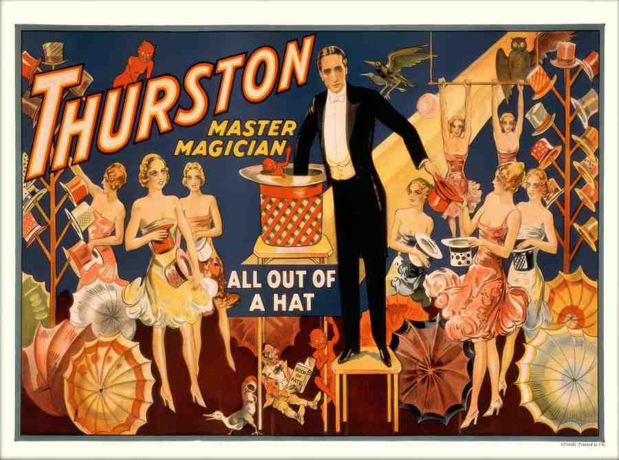 04K thurston out of a hat vintage magic poster 2 Vintage Advert A4 Photo Print