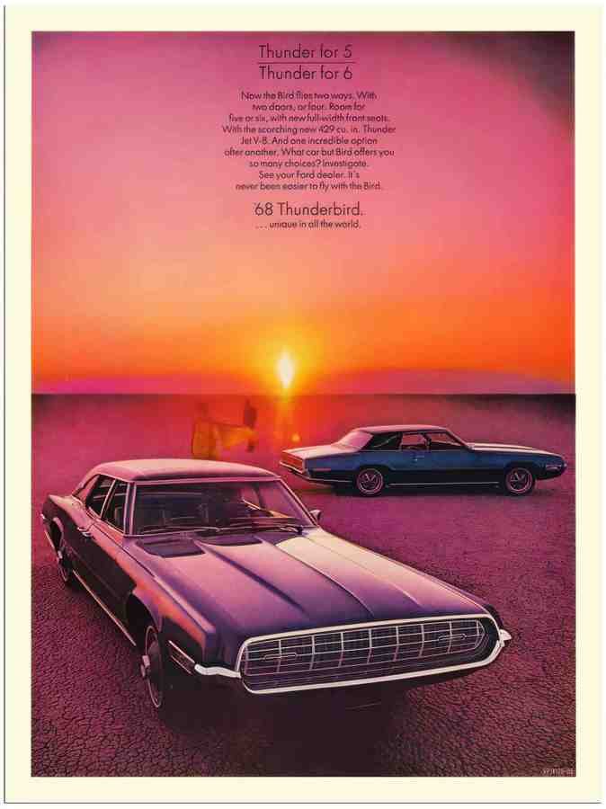 05 thunderbird 1968 2 Vintage Advert A4 Photo Print