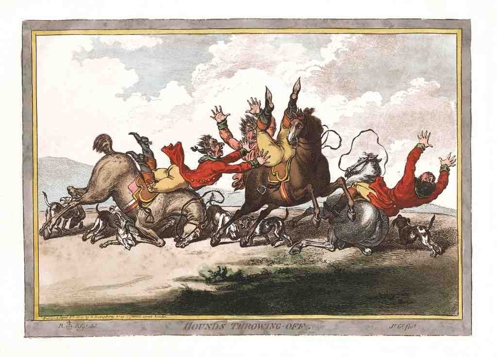 051 Hounds Throwing Off Vintage A4 Photo Print