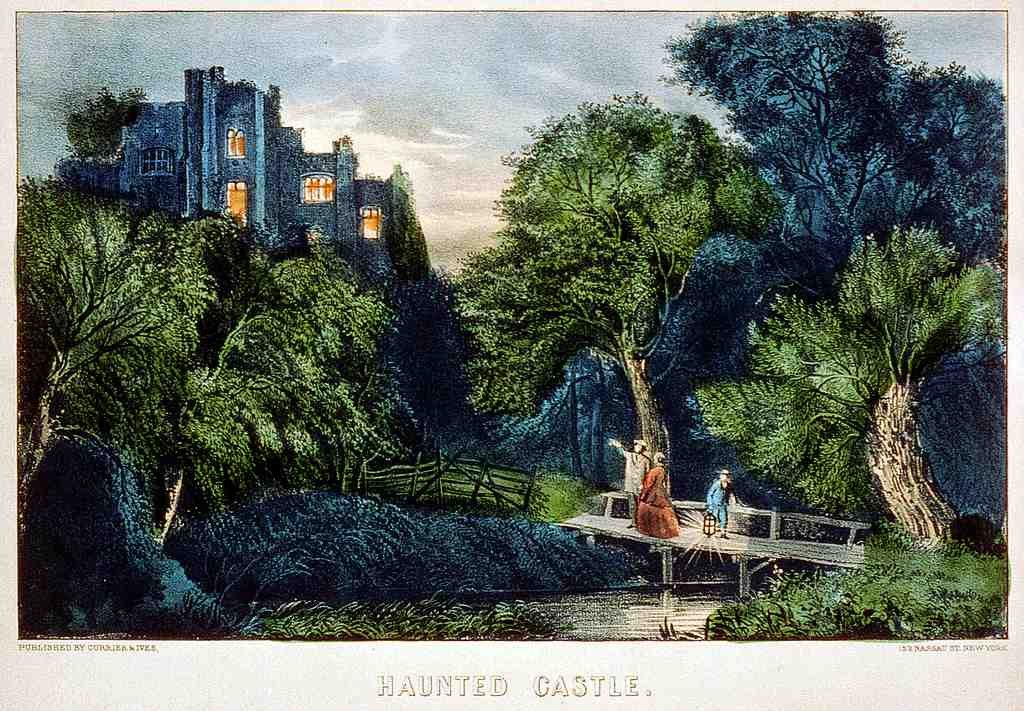 052 Haunted Castle Vintage A4 Photo Print
