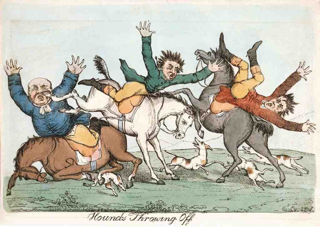 053 Hounds Throwing Off 2 Vintage A4 Photo Print