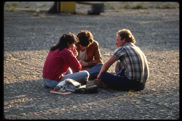 053024 Students Seated On The Pavement A4 Photo Print