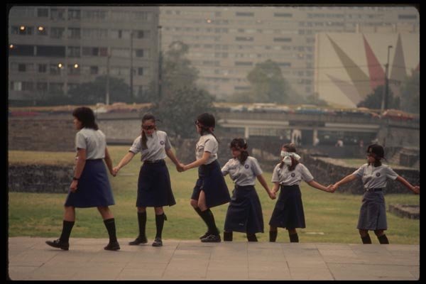 053071 Girl Scouts On A Blind Walk ' A4 Photo Print
