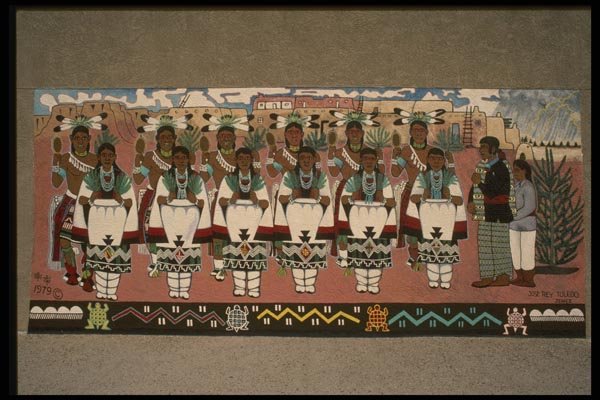 054022 Mural, Corn Dancers  A4 Photo Print