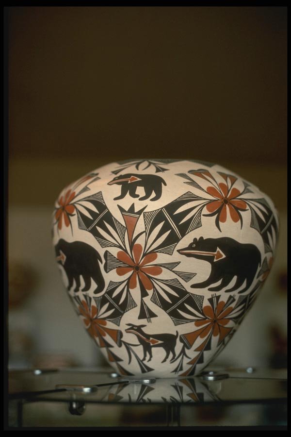 054073 Acoma Pot With Animal Designs A4 Photo Print