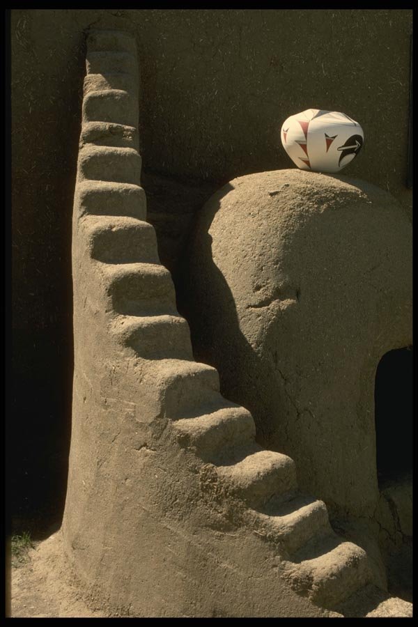 054078 Stairway With Pot A4 Photo Print