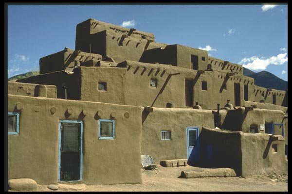 054084 Adobe Buildings A4 Photo Print