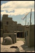 054086 Buildings And Dog A4 Photo Print