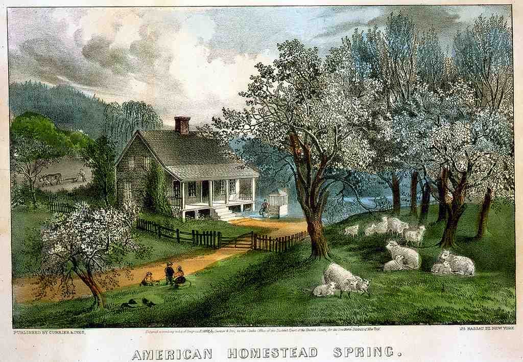 055 Homestead Spring Vintage A4 Photo Print