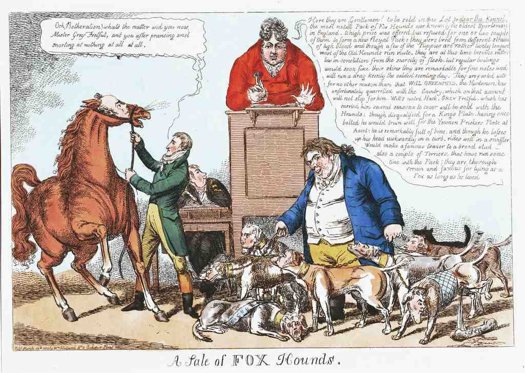 055 Sale Of Fox Hounds 1812 Vintage A4 Photo Print
