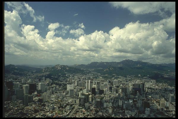 055001 View Of Seoul From Namsan A4 Photo Print