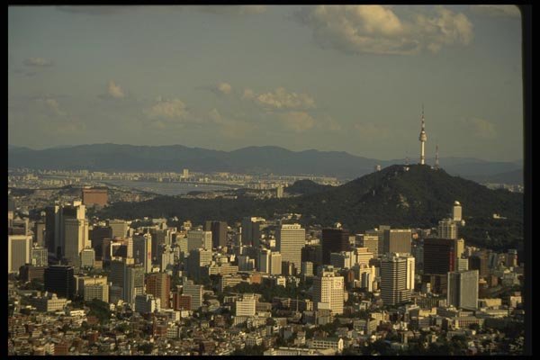 055002 View Of Seoul From Ansan A4 Photo Print