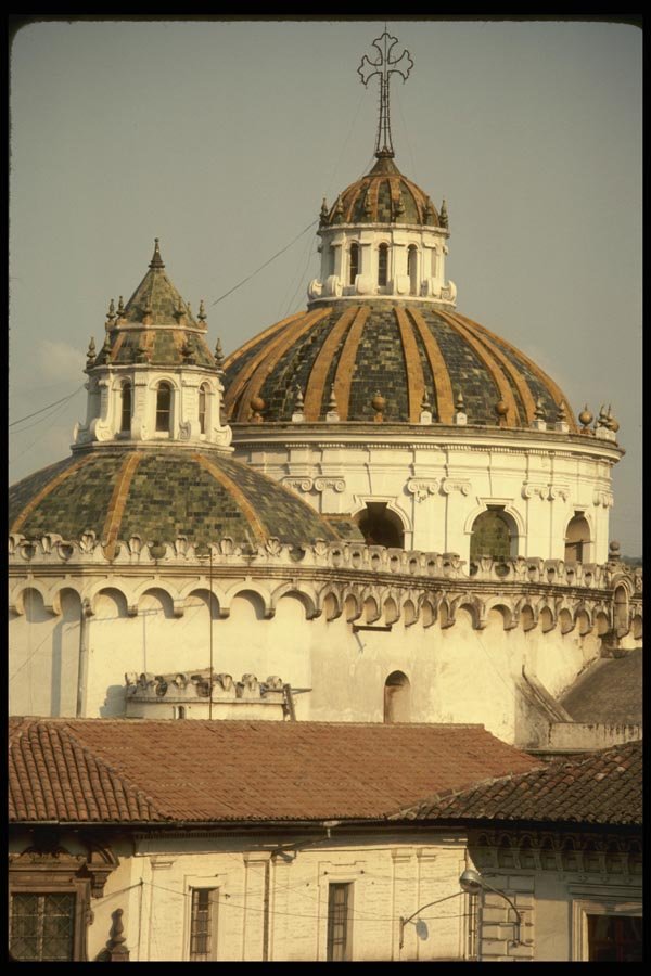 056012 Domes Of La Compania Church Quito, Ecuador A4 Photo Print