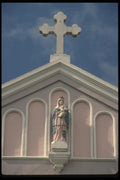 056015 Cross And Madonna, Baguio Cathedral Phillipines A4 Photo Print