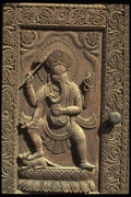 056046 Ganesh On Doorway Kathmandu, Nepal A4 Photo Print