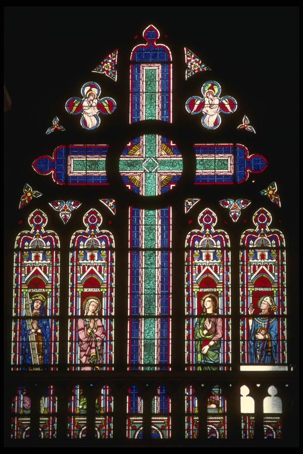 056098 Window, Bayeux Cathedral Normandy, France A4 Photo Print