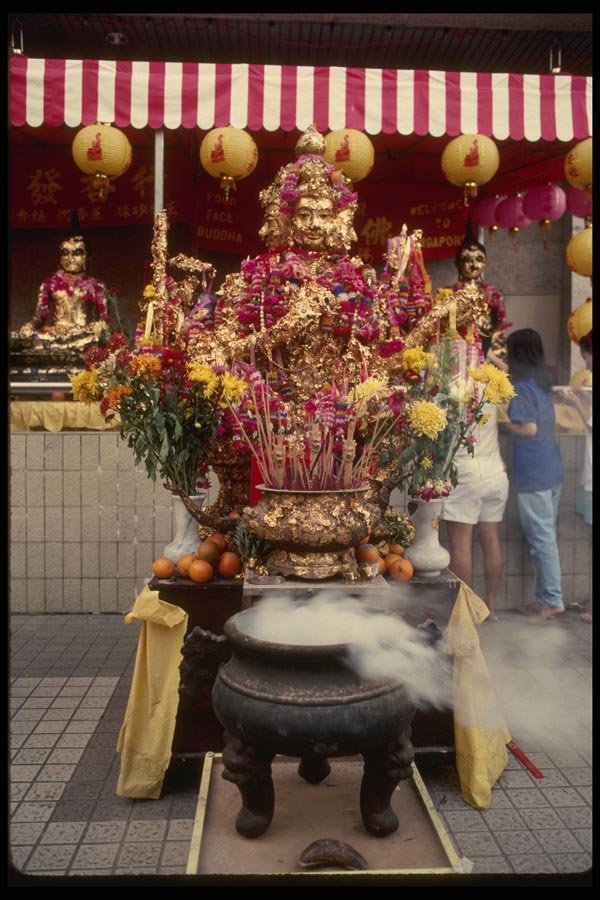 057017 Buddha Covered With Gold Leaf Near Kuan Yin Temple A4 Photo Print