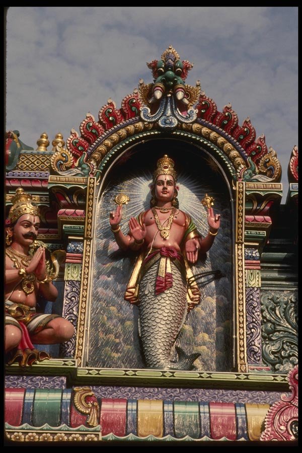 057037 Hindu Temple To Sai Baba, Exterior Detail A4 Photo Print