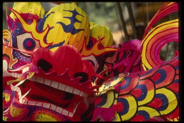 057042 Paper Mache Dragon For Dragon Dance, Chinese New Year A4 Photo Print