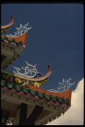 057056 Temple Rooftops With Dragon Guardians, Bishan New Town A4 Photo Print
