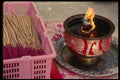 057076 Joss Sticks And Flame A4 Photo Print