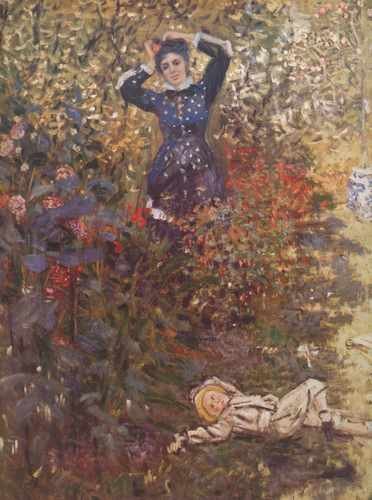 059 Camille And Jean Monet In The Garden At Argenteuil 1873 A4 Photo Print