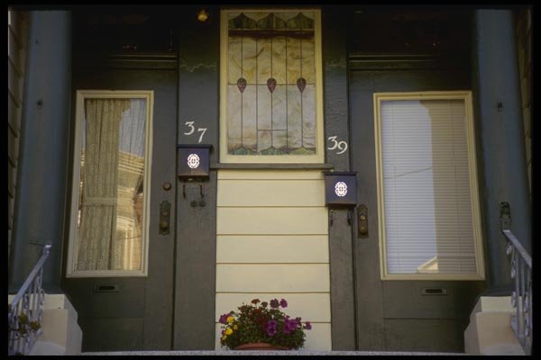 059073 Two Green Doors A4 Photo Print