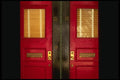 059081 Shades Of Red Doors A4 Photo Print