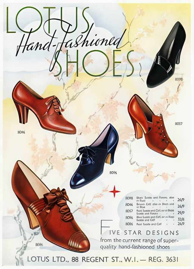 06 Lotus Shoes 1938 Vintage Advert A4 Photo Print