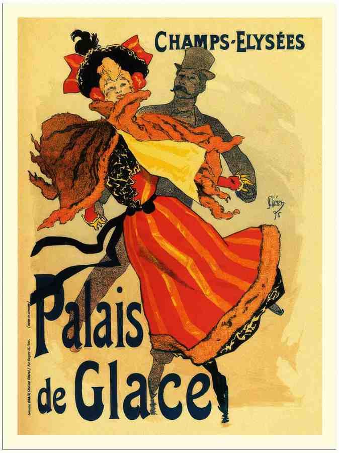 06 palace de glace jules cheret 1896 poster 2 Vintage Advert A4 Photo Print