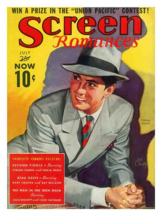 06 screen romances tyrone power 1930s 2 Vintage Advert A4 Photo Print