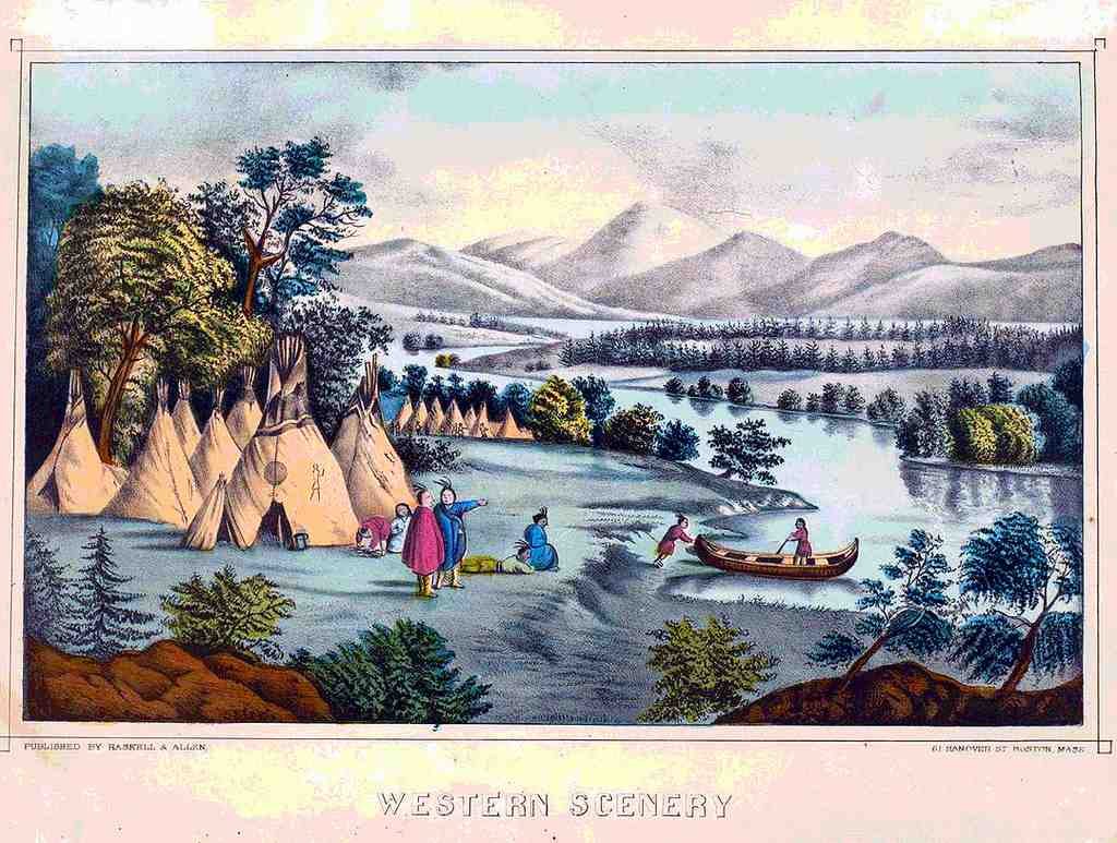 060 Indian Camp Vintage A4 Photo Print