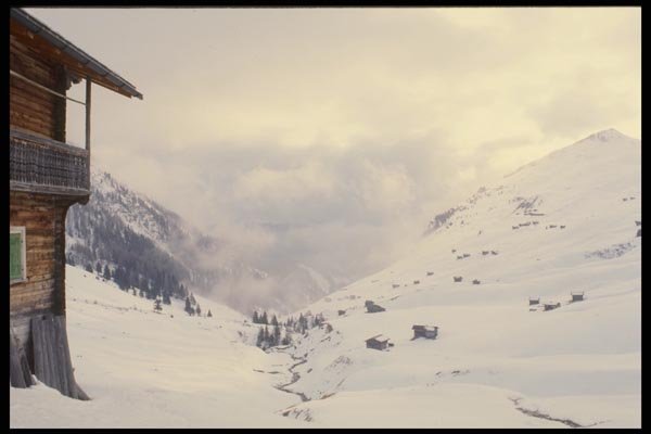 060018 Deserted Mountain Village, Graubunder Ski Route A4 Photo Print