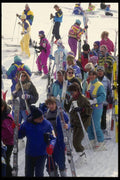 060045 Skiers Getting Off The Train A4 Photo Print